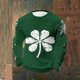 thumbnail image 1 of Ceisia Men's St. Patrick's Day Distressed Six-Petal Shamrock Waffle Knit Top | Long Sleeve Crew Neck Casual Tee Gifts, 1 of 3
