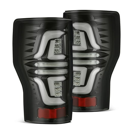 AlphaRex 2017-2019 Ford Super Duty PRO-Series LED Tail Lights Red Jet Black