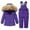 Purple, variant on Honeeladyy Girls Boys 2-Piece Padded Ski Suit,Kids Winter Windproof Waterproof Outdoor Sport Warm Snow Pants and Jacket #Ce-Birthday Gifts