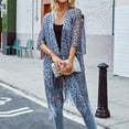 thumbnail image 4 of gakvov Women's Kimono Cardigan Leopard Print 3/4 Long Sleeve Loose Cover Up Casual Blouse Tops, 4 of 8