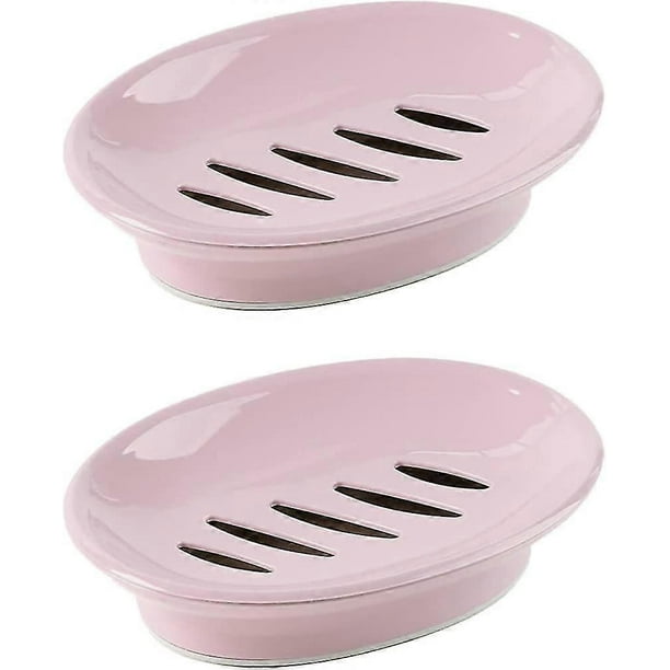 2-pack Soap Dish With Drain Soap Rack Easy Clean Soap Protector Dry Stop Mushy Soap Tray
