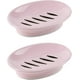 thumbnail image 1 of 2-pack Soap Dish With Drain Soap Rack Easy Clean Soap Protector Dry Stop Mushy Soap Tray, 1 of 5