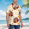 thumbnail image 5 of Daiia Fall Turkey Hawaiian Shirt for Men Gentle Cotton Regular Short Sleeve Casual-Medium, 5 of 9