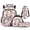 Pink Strawberry Cow, variant on Yspwyqan Blue Dachshund Dog Backpack Set 4Pcs with Lunch Box Pencil Case Water Bottle, Multi-Pocket Lightweight Bookbag for Elementary Middle School Travel
