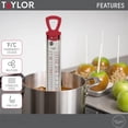 thumbnail image 2 of Food Network Candy Thermometer – Clip-On Stainless Steel Design with Stay-Cool Handle, 100°F–400°F Gauge for Candy, Oil & Deep Frying, Oven Safe Construction with Storage Sheath (Red), 2 of 6