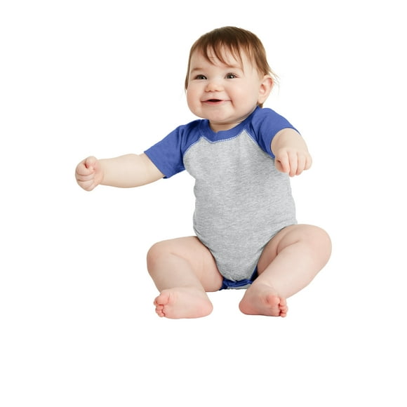 Body de punto fino de béisbol para bebé Rabbit Skins™. RS4430 pieles de conejo RS4430