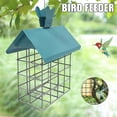 thumbnail image 7 of Yatlte Squirrel Proof Bird Feeder, Hanging Suet Holder with Metal Roof and Platform Outside, Cake Suet Feeder Rainproof Suet Cage for Oriole Hummingbird Chickadee Nuthatch, 7 of 7