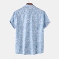 thumbnail image 5 of Tdoqot Men's Hawaiian Shirts- Button Down Fashion Casual Short Sleeve Beach Shirts Sky Blue Size 2XL, 5 of 9