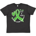 thumbnail image 3 of Inktastic Love and Care Mental Health Awareness Green Ribbon Youth T-Shirt, 3 of 5