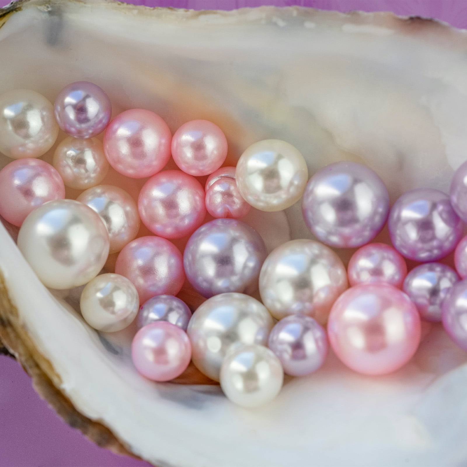 Unique Bargains 800Pcs Faux Pearl 3-8mm No Hole ABS Round Pearls for Vase Fillers