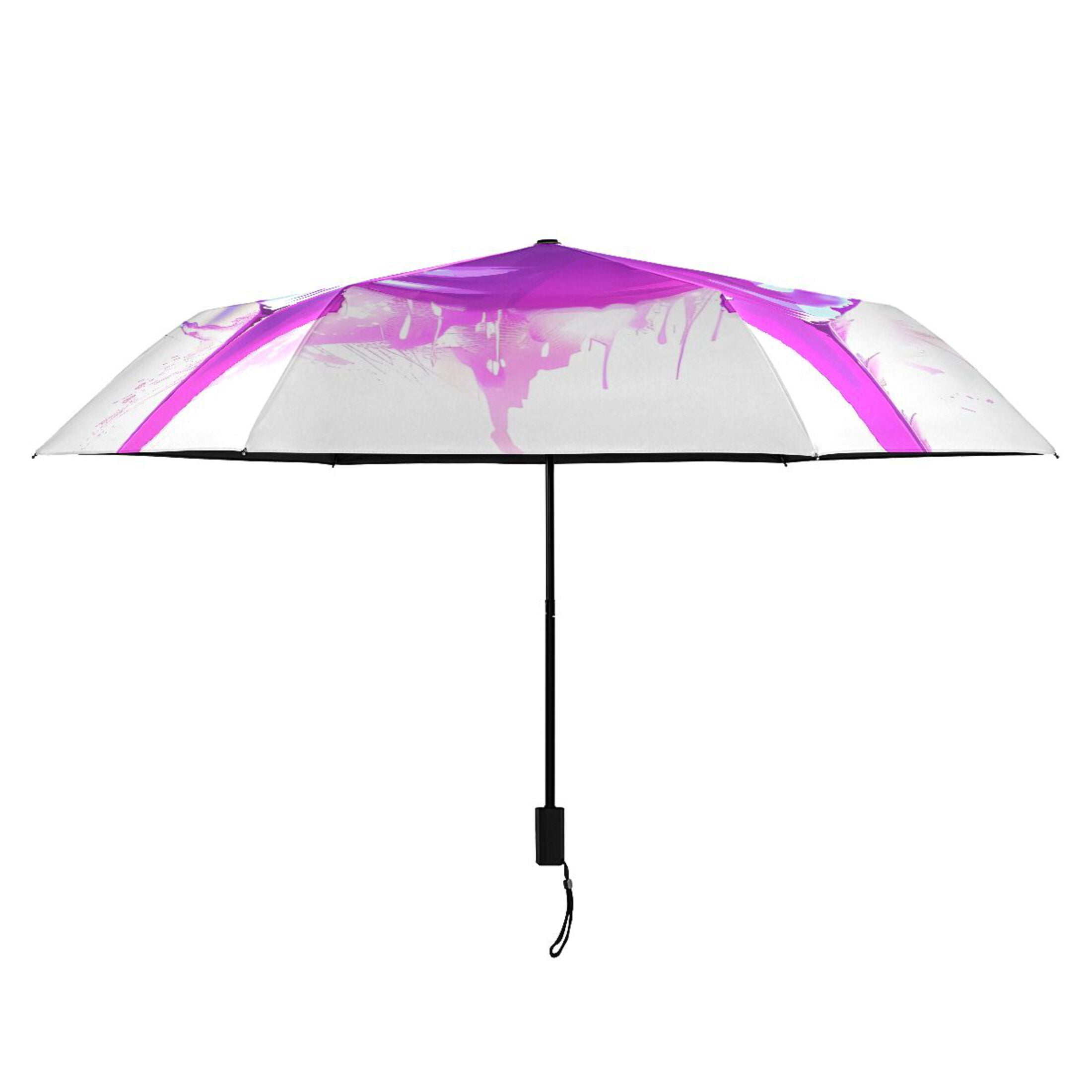 Compact Sun Umbrella Windproof Travel Umbrellas for Rain Strong Portable UV Protection Fierce Fantasy Shark