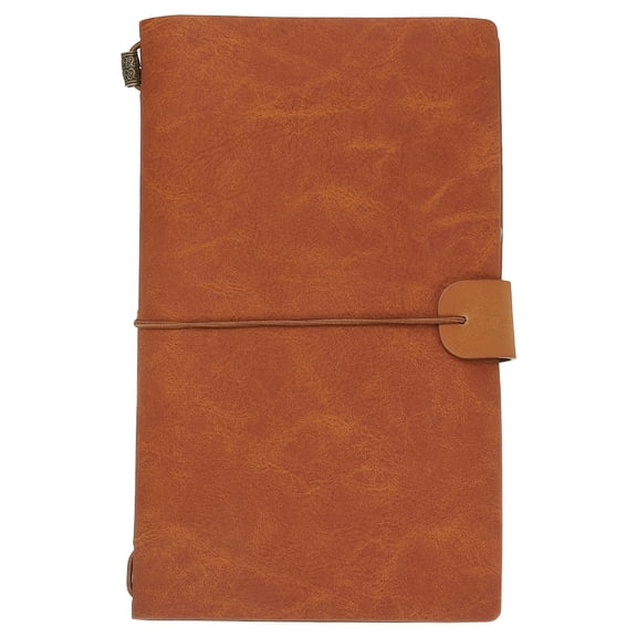 Uxcell1 Pcs Vintage Retro PU Leather Notebook, Refillable Notepaper Travel Journal Notebook for Travel Diary Planner, Champagne brown