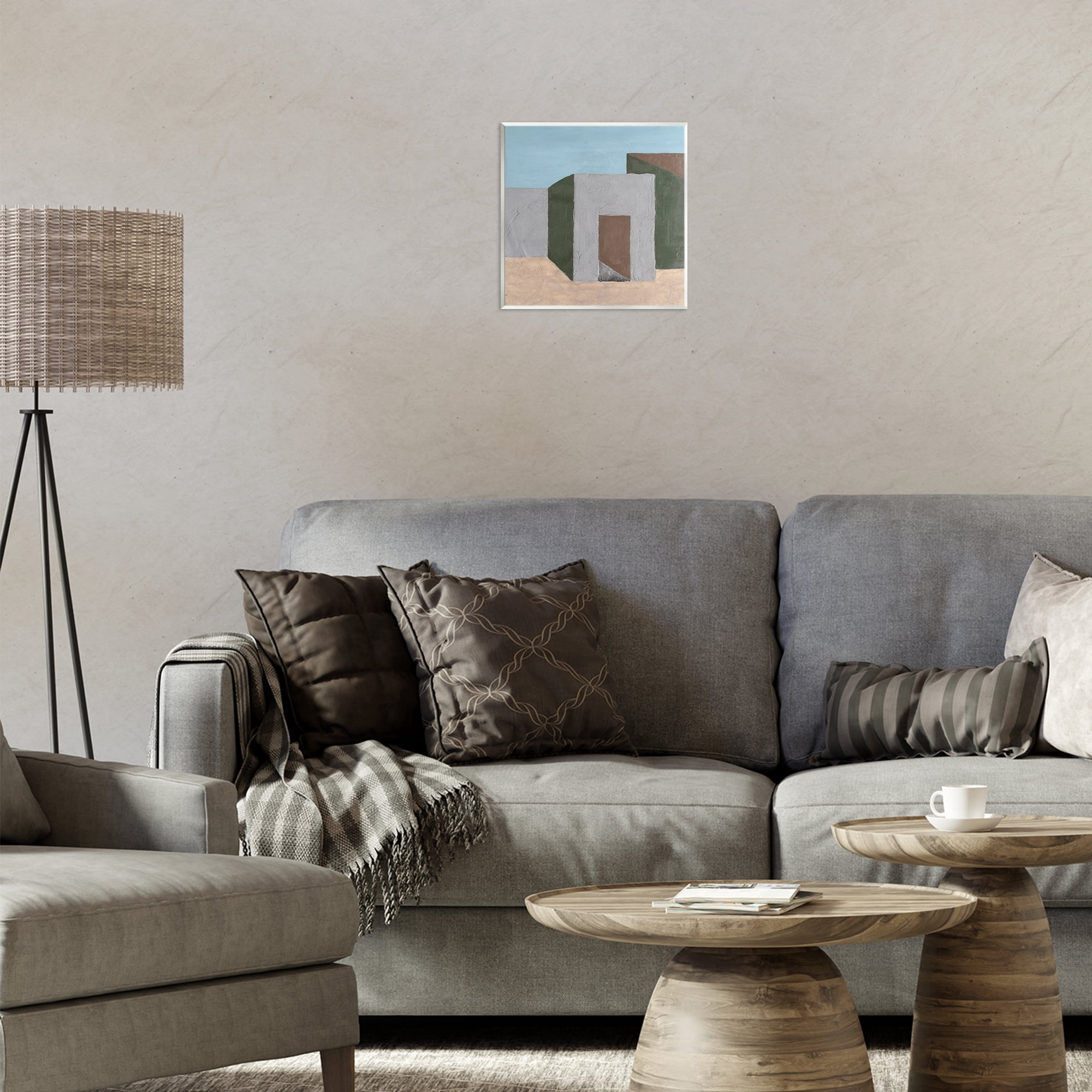 Stupell Industries Geometric Desert House Buildings & Architecture Painting Unframed Art Print Wall Art, 12 x 12