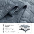 thumbnail image 6 of Moonlight20015 Velvet Quilt Set 3 Piece Geometric Pattern Embossed Bedspread Reversible 350GSM Soft Microfiber Comforter Bluish Grey Full/Queen, 6 of 10