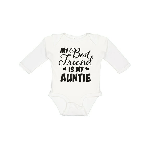 Inktastic My Best Friend is My Auntie with Hearts Boys or Girls Long Sleeve Baby Bodysuit