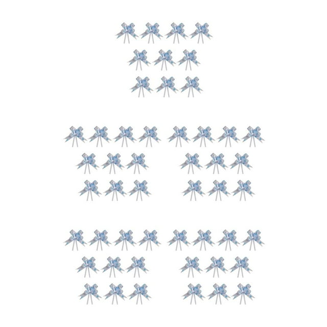 Langgg 1/2/3/5 10 Pieces Bow Pull Decor Arts Multi-colors Exquisite Festive Packing Lightweight Plastic Hand-Pulled Flower Christmas Heart/Light Blue 5PCS
