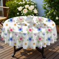 thumbnail image 4 of Pioneer Flower Floral Print Pattern Round Tablecloth 60 X 60 Inch, Wrinkle Resistant Wipeable Table Cloth for Kitchen Dining Picnic Patio Party, 4 of 6