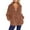 C-Coffee315, variant on Women's Quarter Zip Fuzzy Sweatshirts Windproof Solid Color Long Sleeve Stand Collar Loose Fit Pullover Thickened Versatile Jumper Tops
