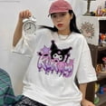 thumbnail image 5 of Sanrio Kuromi Gothic Japanese Style Emo Black T-shirt Top Women's Summer Aesthetic Grunge Tees Hip Hop Trashy Y2k 2000s Clothes, 5 of 11