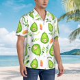 thumbnail image 3 of Bingfone Men's Short Sleeve Button Down Shirts Hawaiian Kawaii Avocado Printed Beach Shirt, 3 of 7