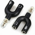 thumbnail image 1 of wonima22 2PCS U Shape Black Headphone Splitter Headphone Microphone Adapter, 1 of 1