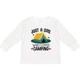 thumbnail image 3 of Inktastic Just a Girl Who Loves Camping Girls Long Sleeve Toddler T-Shirt, 3 of 5