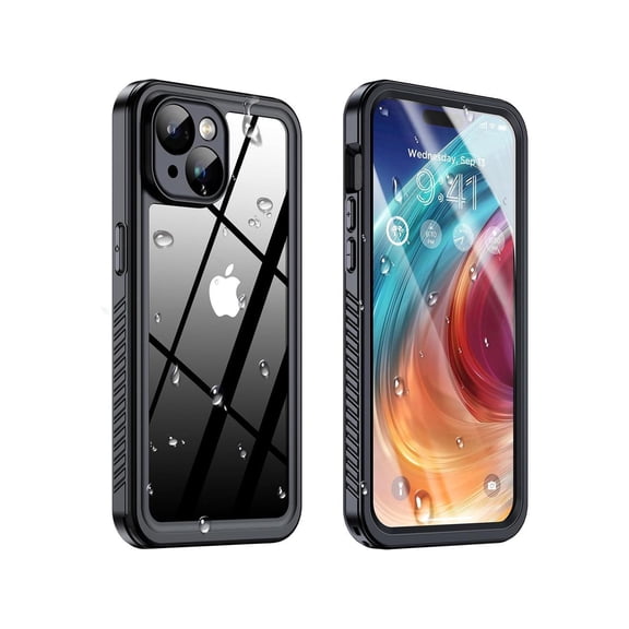 for iPhone 15 Case Waterproof, Shockproof [IP68 Waterproof] [Built-in Screen & Lens Protector][Dustproof] [Real 360°] Full Body Heavy Duty Rugged Protective iPhone 15 Phone 6.1" Case Black