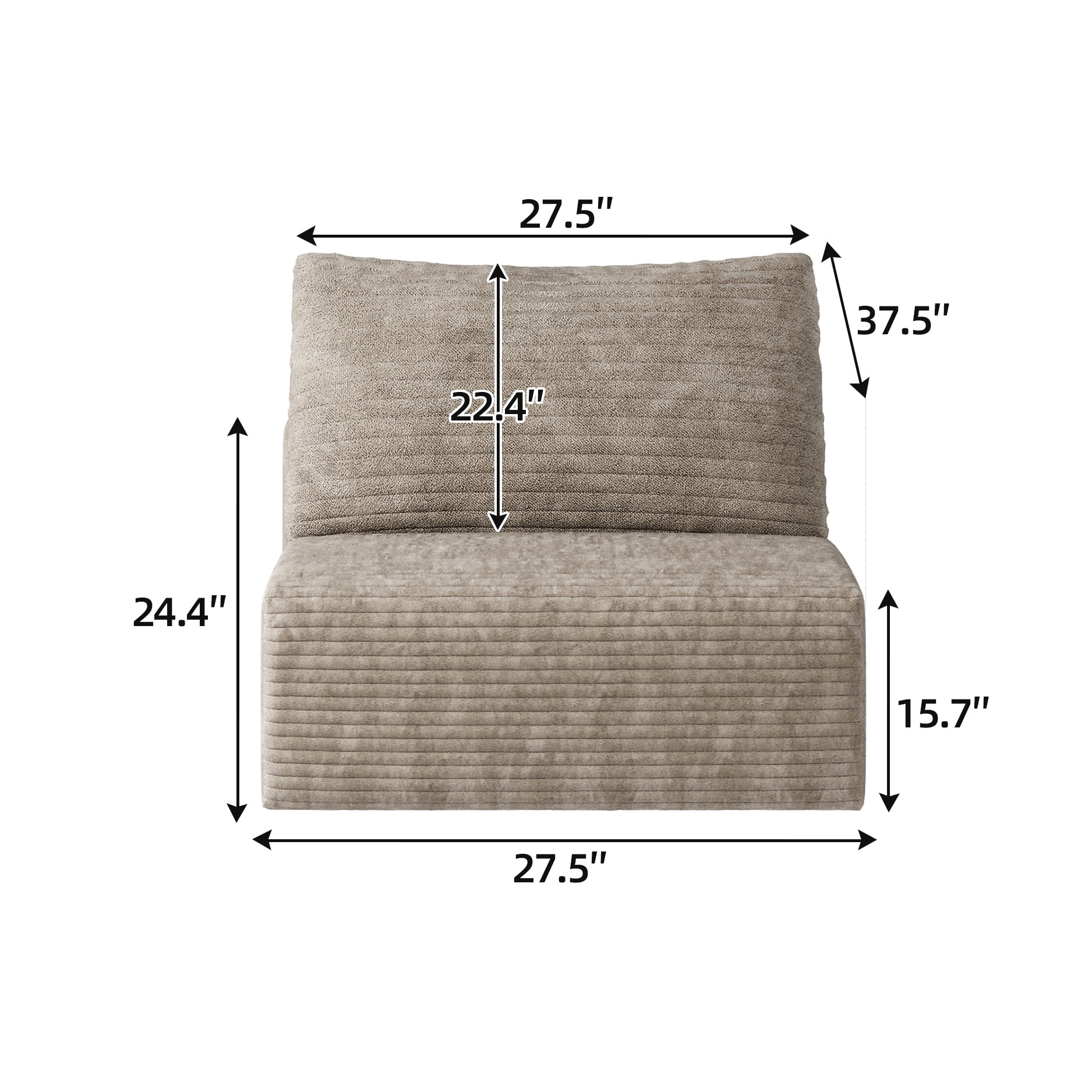 1 Seater Camel Sofa, Single Seater Upholstered Accent Chair, Modern Single Sofa Couch for Living Room Bedroom