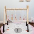thumbnail image 4 of MALLMALL6  5 Baby Play Gym Toy Set Activity Wooden Nursing Pendant Pink Toy for Infant, 4 of 6