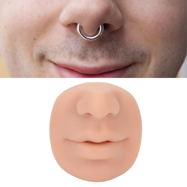 Ear Kit, Silicone Simulation Body Practice Model, Nose and Mouth Model, Model with Mouth for Practice Teaching