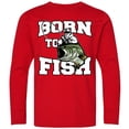 thumbnail image 3 of Inktastic Born to Fish Long Sleeve Youth T-Shirt, 3 of 5