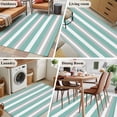 thumbnail image 6 of Area Rug 48×72in, Minimalist Turquoise Grey Striped Floor Carpet Living Room Rug, Modern Abstract Art Non-Slip Welcome Mat Indoor Rugs for Bedroom Dining Room, 6 of 9