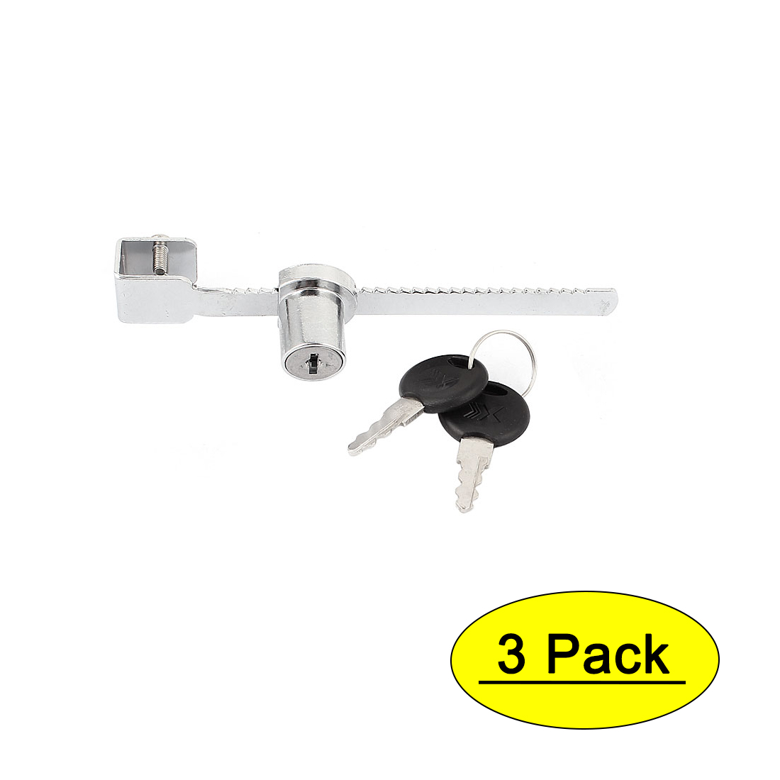 3 Pcs Drawer Display Case Showcase Sliding Glass Door Lock w