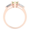 thumbnail image 4 of Three-Stone Engagement Ring for Women - 2ct Natural Peridot in 14K Rose Gold Promise Ring, 4 of 6