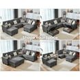 thumbnail image 4 of CHIC HOUSE 106" L Shaped Sectional Sofa with Storage Ottoman Chaise, Corduroy Sofa Convertible Sectional Couches for Living Room, 8 Seater Corner Modular Sofa with Deep Seat Throw Pillows, Gray, 4 of 10