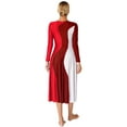 thumbnail image 2 of YIZYIF Womens Long Sleeve Liturgical Praise Dance Dress Worship Church Costume Lyrical Dance Performance Dress Red XXL, 2 of 7