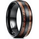 thumbnail image 1 of Nature 8mm Mens Domed Blue/Green/Brown/Black Maple Inlay Black Tungsten Carbide Ring Brushed Wedding Band, 1 of 3