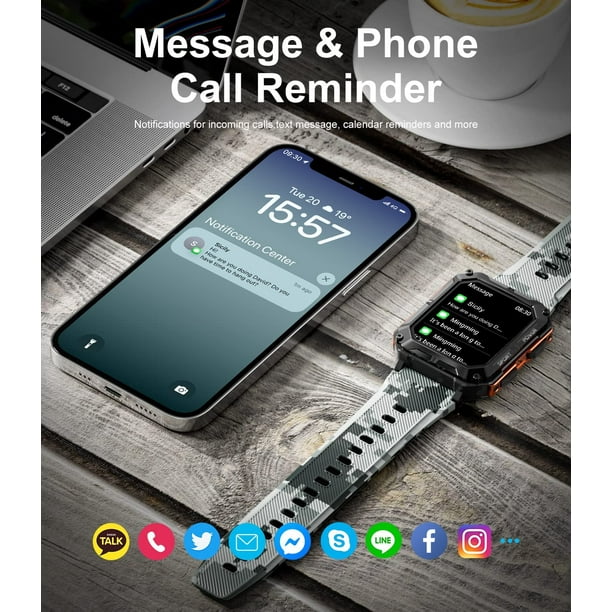 Smart Watch Make Bluetooth Call Notification Reminder with Long