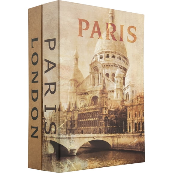 Paris and London Dual book Lock box with Key Lock