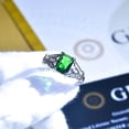 thumbnail image 5 of Elegant Women 14k White Gold Filled Sterling Silver Square Cut Emerald Gemstone Birthstone  Crystal Wedding Bridal Band Ring Size 6-10, 5 of 5