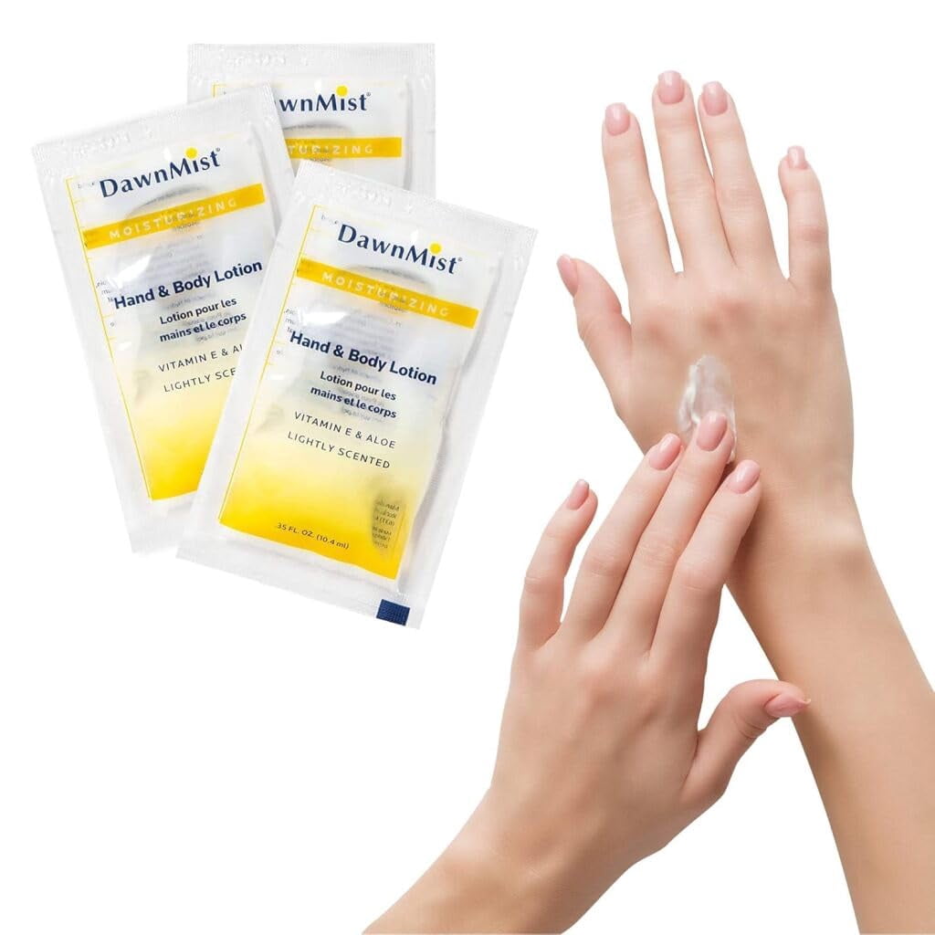 Dukal Moisturizing Hand & Body Lotion - 1000 Pack, Aloe & Vitamin E, Coconut Fragrance, 0.35 oz Single-Use, Alcohol-Free