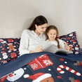thumbnail image 5 of Manfei Child Gingerbread Man Full Size Comforter Sets, Navy Red Cartoon Bedding Comforter Set, Kawaii Christmas Snowman Reversible Bedding Sets, Breathable Home Decor, 3pcs, 5 of 8
