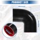 thumbnail image 5 of 1 Juego de acoplador de codo de 90 grados ID de 76mm 2,99 "manguera de silicona de 4 capas con 2 abrazaderas negro rojo, 5 of 7