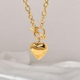 thumbnail image 4 of Gold Silver Heart/Moon Necklace for Women Chunky Chain Heart Necklaces Toggle Necklace Titanium Steel Trendy Jewelry Hypoallergenic Grunge Necklace (Gold Heart), 4 of 6