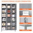 thumbnail image 4 of Aobabo 18 Doors Metal Storage Locker for Employees, Storage Locker for School Office Gym Bedroom, Industrial Steel Storage Locker, Gray, Assembly Required, 4 of 7