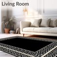 thumbnail image 2 of ODIKA 4'x6' Machine Washable Non-Slip Area Rug, Artisan Paisley Filigree Honeycomb Decorative Framework High Traffic Rug, Black, 516024, 2 of 7
