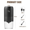 thumbnail image 2 of Coffee Grinder Ceramic Mills,USB Rechargeable,Adjustable Setting Slow-Grind Result Better Taste Coffee(USB Rechargeable) - black, 2 of 7