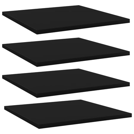 Bookshelf Boards 4 pcs Black 15.7 x15.7 x0.6  Engineered Wood