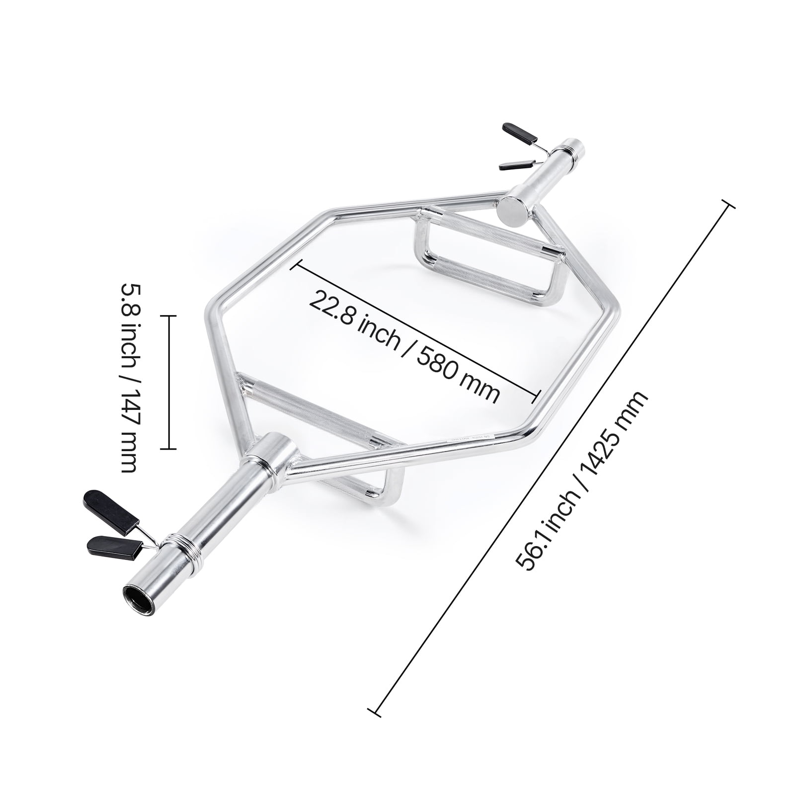 KFFKFF Hex Barbell with 2-Inch Diameter, 800 lbs Load Capacity, Knurled Handles for Enhanced Grip, Ideal for Weightlifting, Strength Training, and Home Gym Exercises like Squats, Deadlifts