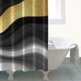 thumbnail image 4 of Black Marble Gold Wave Pattern Shower Curtain 84"x72" ,Bathroom Decorative Shower Curtains Set with 12 Hooks,Modern Waterproof Washable Shower Curtain, 4 of 6